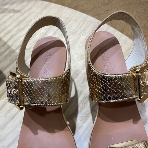 Almost New, Michael Kors gold platform sandals. - Picture 6 of 7